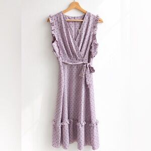 London Times Petites Lilac Wrap Dress NWT Size 8